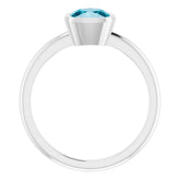 Platinum Natural London Blue Topaz Ring